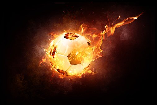 Football, Ball, Fire, Flames, Burn