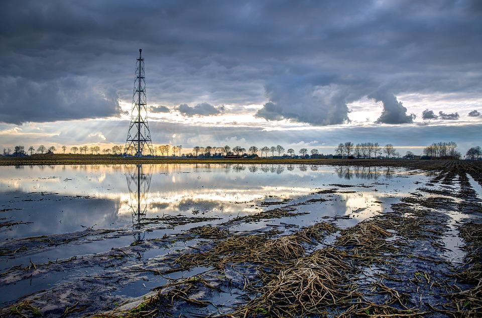 Natural, Gas, Field, Flaring, Hdr, Sky, Clouds